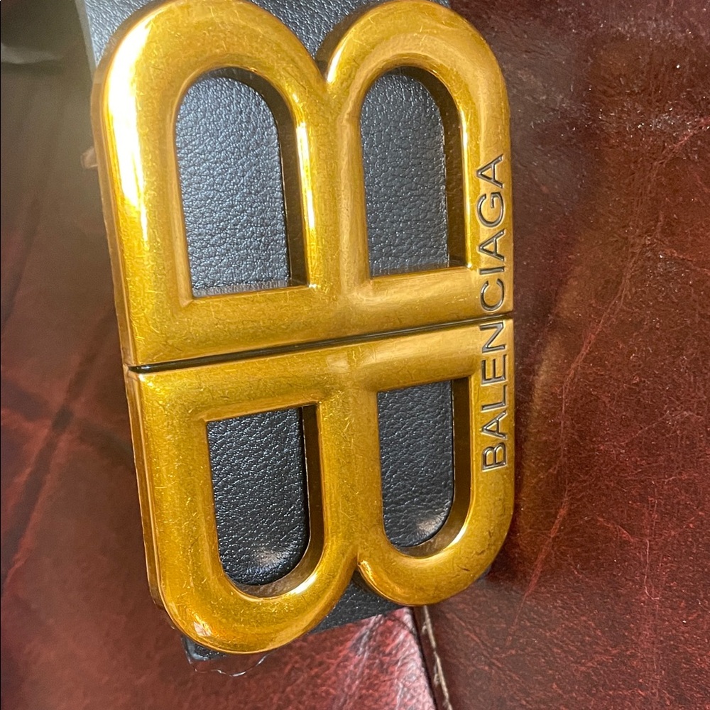 Balenciaga Black Belt with Gold Buckle - Picture 3 of 3